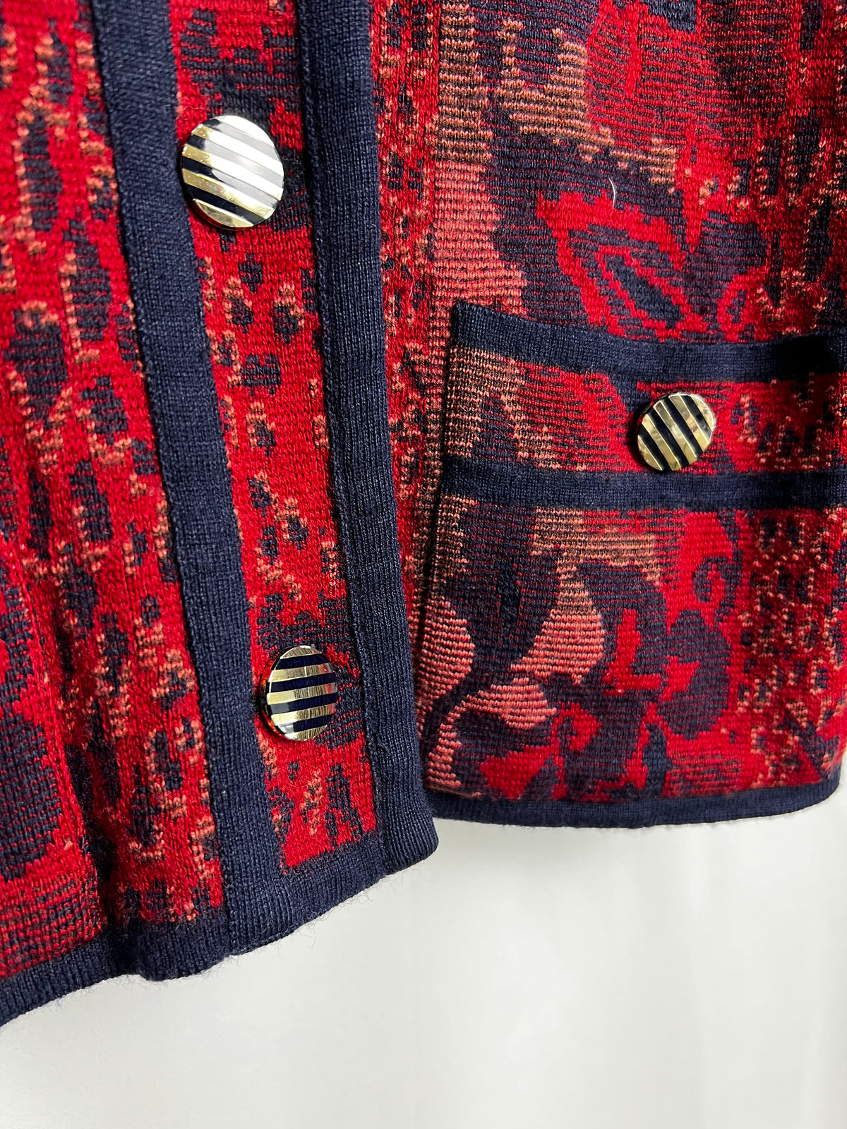 Vintage Janine Pauporté Wool Cardigan Made in France Size M