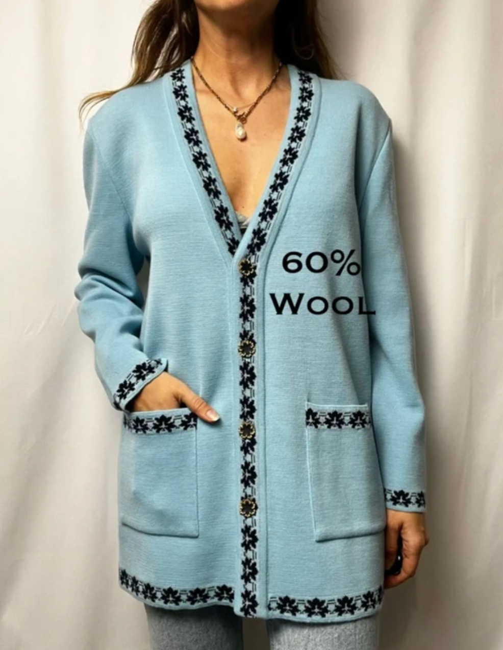 Jean Girard Wool Cardigan Made In France size XL