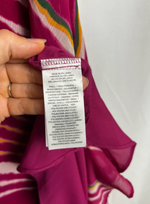 Ralph Lauren Striped One Shoulder Crinkle Georgette Maxi Dress size M